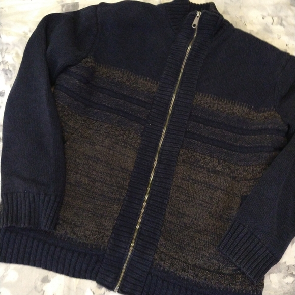 Size M fleece knitted warm zip up Denver Hayes winter sweater - Picture 3 of 16